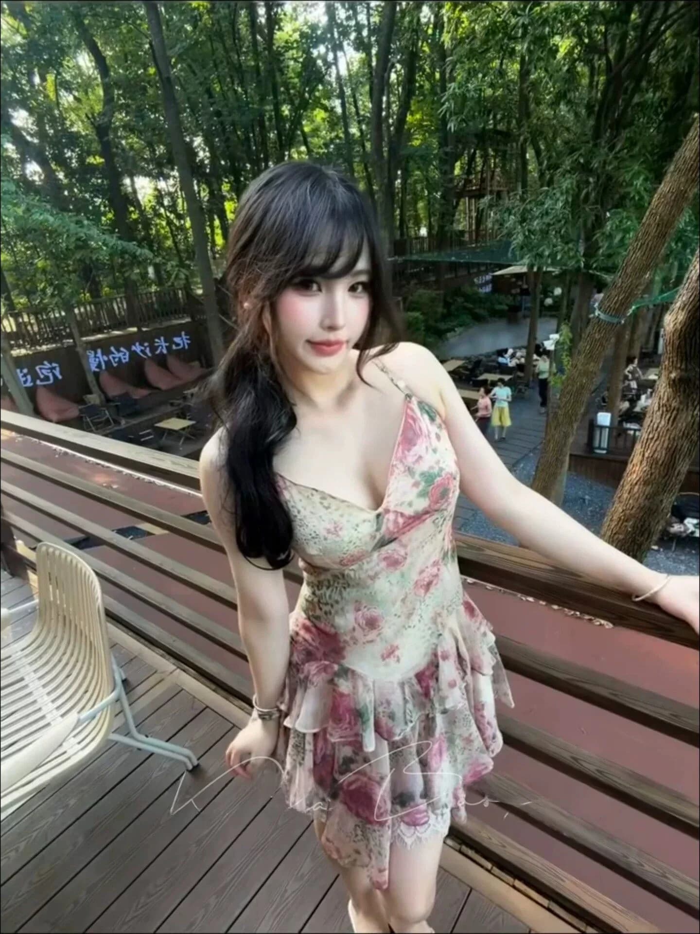 Sweet Style Pink Floral Print Strapless Sleeveless Women's Summer Holiday Short Skirt Waist Cinched A-Line Dress for Date And...