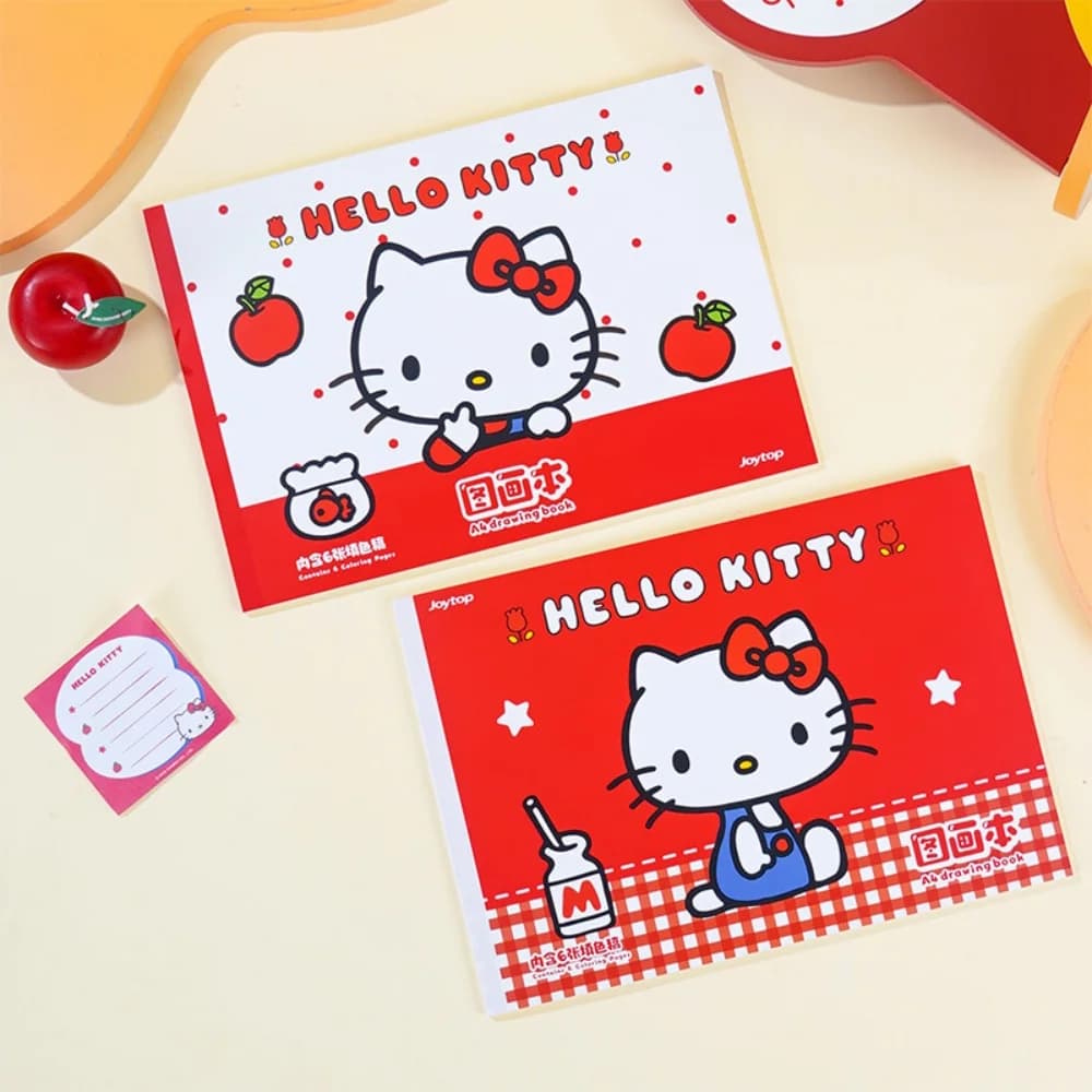 Genuine Sanrio Hello Kitty A4 Drawing Practice Book Kawaii Cartoon Kt Cat Coloring Books Student Graffiti Sketchbook Girls Gifts