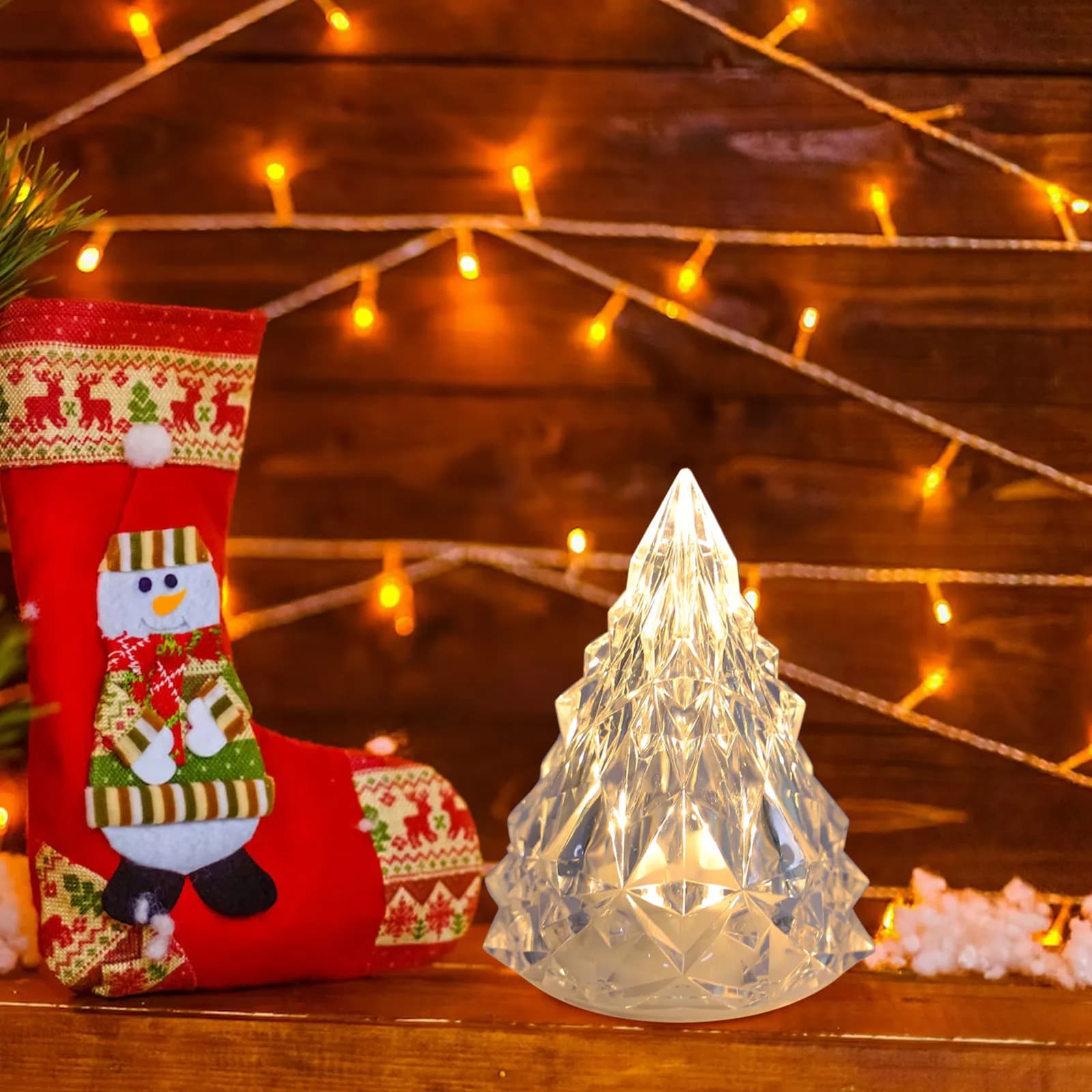 Mountain Shaped Crystal Iceberg Night Light Acrylic Aesthetic Desk Lamp for Bedroom Living Room Coffee Table Decor Nightstand