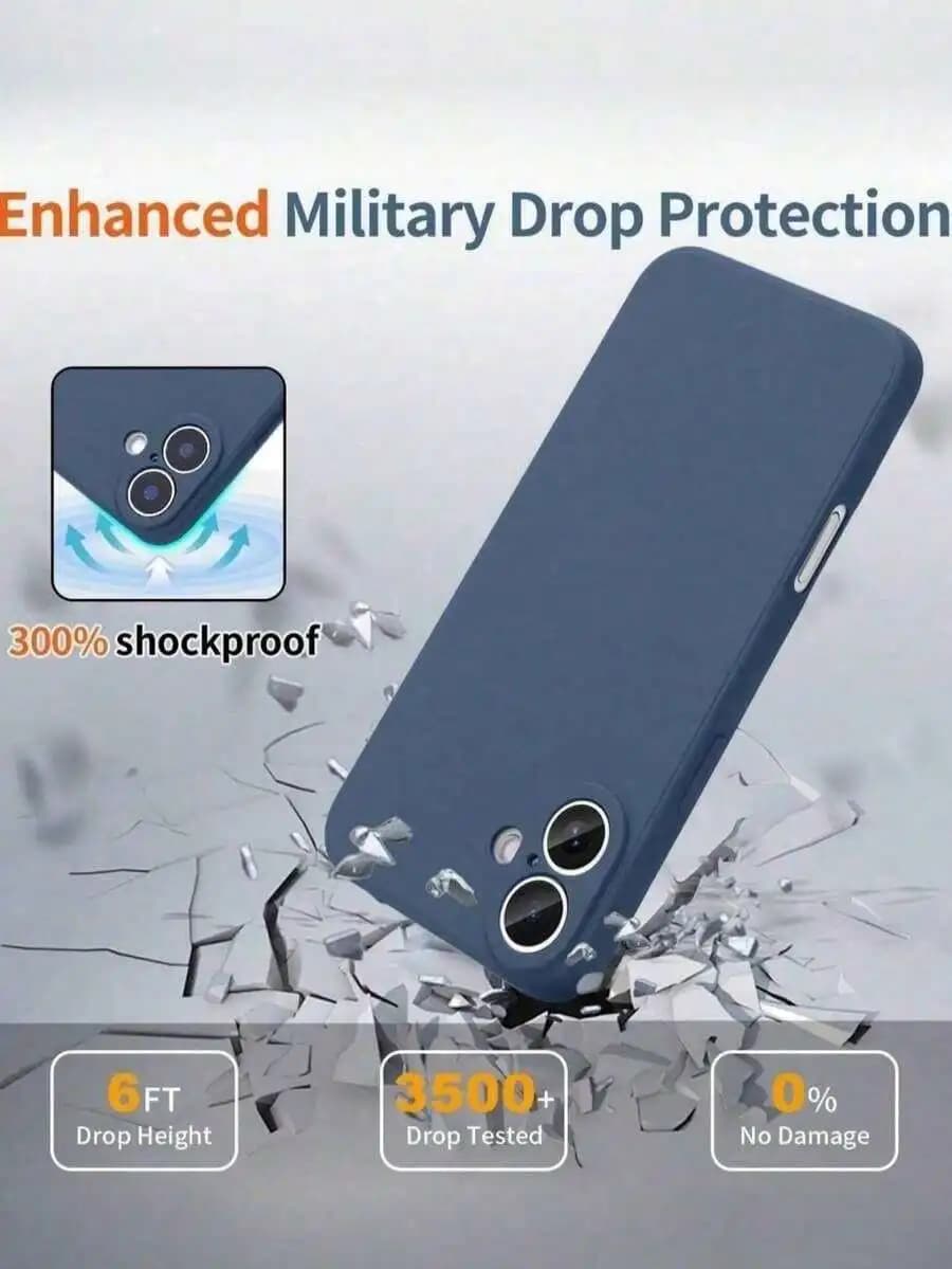 Shockproof Silicone Phone Case With Military Drop Protection For iPhone 15 14 13 Pro Max S23 Ultra