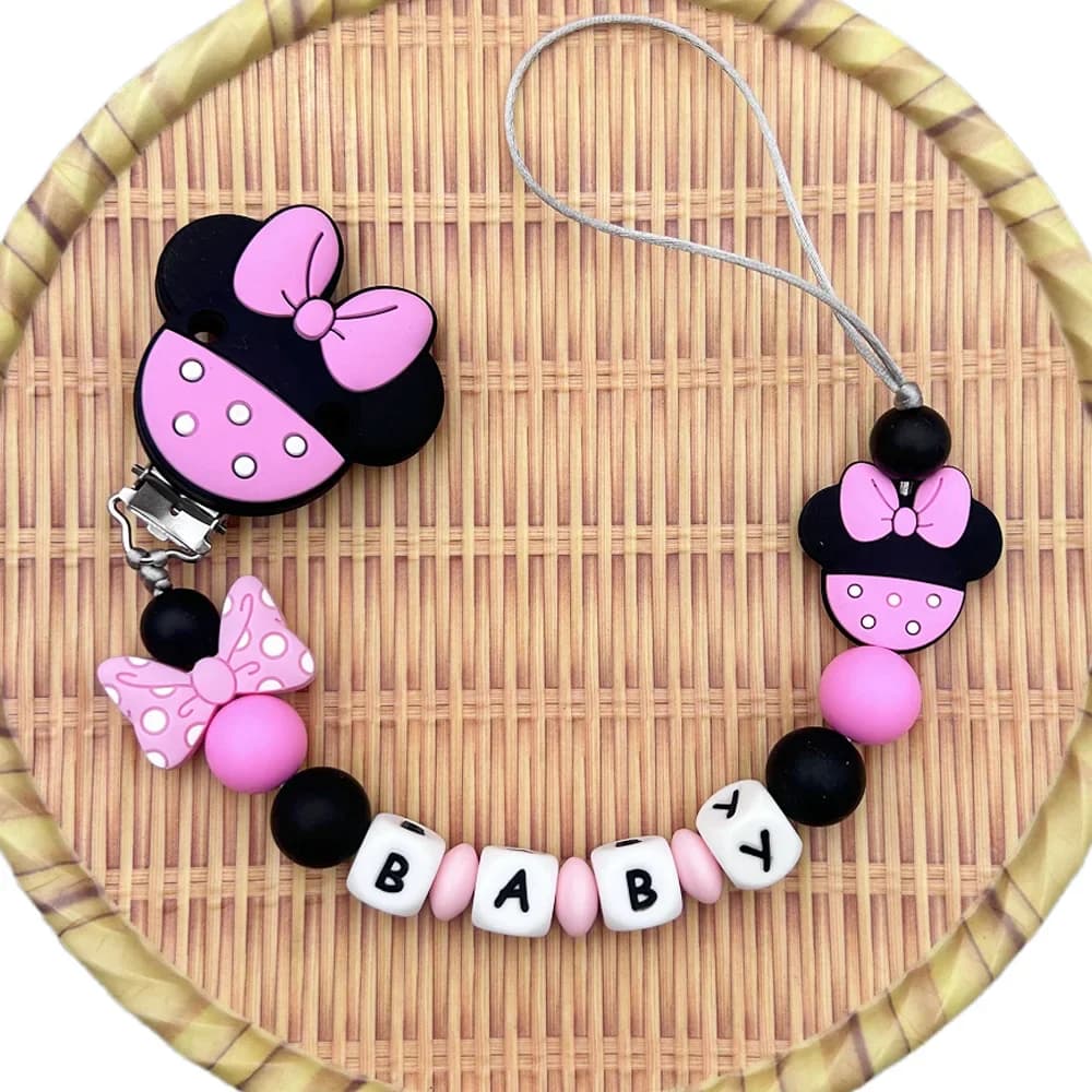 Personalizzato inglese russo lettere bambino Silicone fragola ciuccio clip catene supporto massaggiagengive pendenti dentizione regalo Kawaii