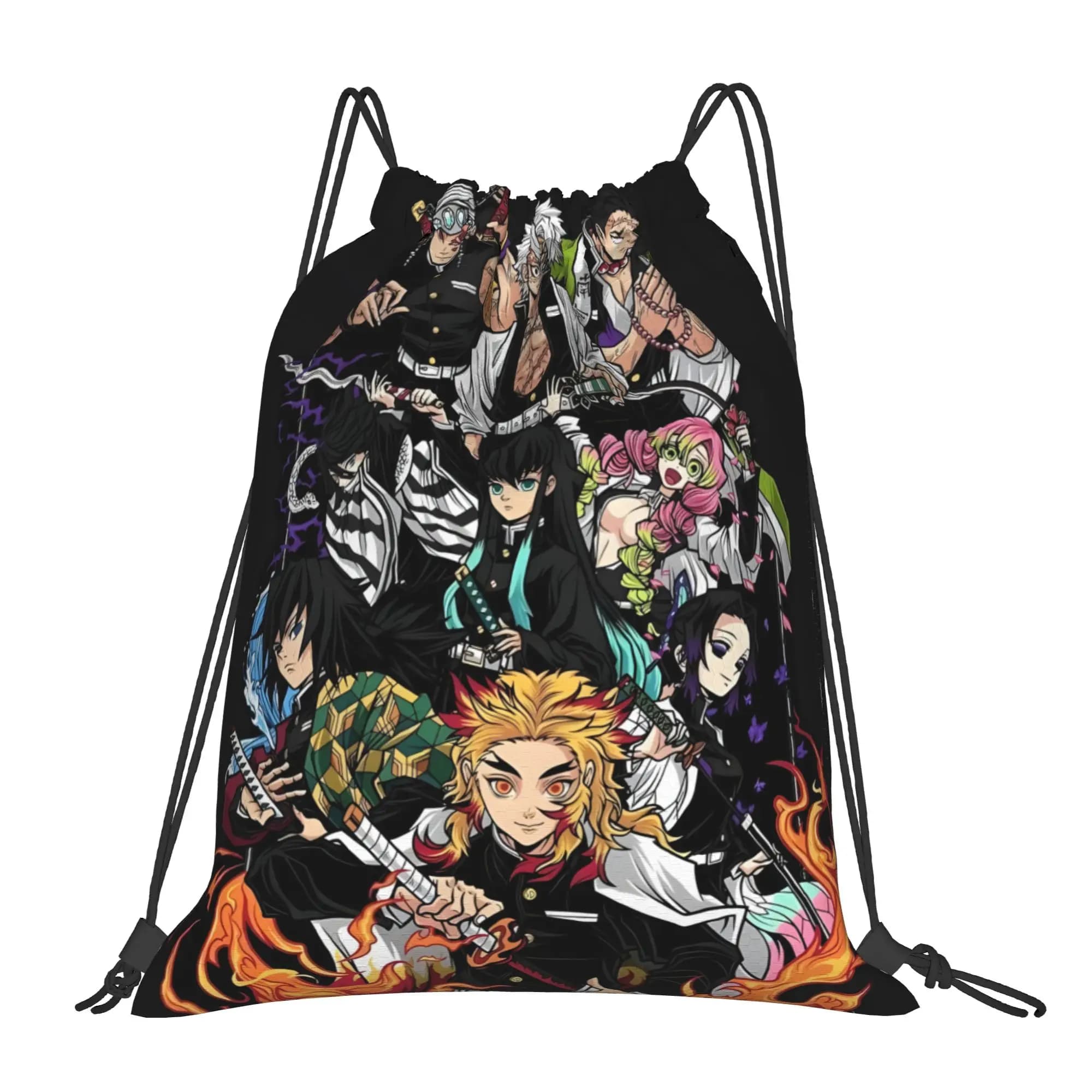 1 borsa con coulisse Hashira Demon Slayer Anime, zaino da viaggio, borsa porta scarpe per la scuola