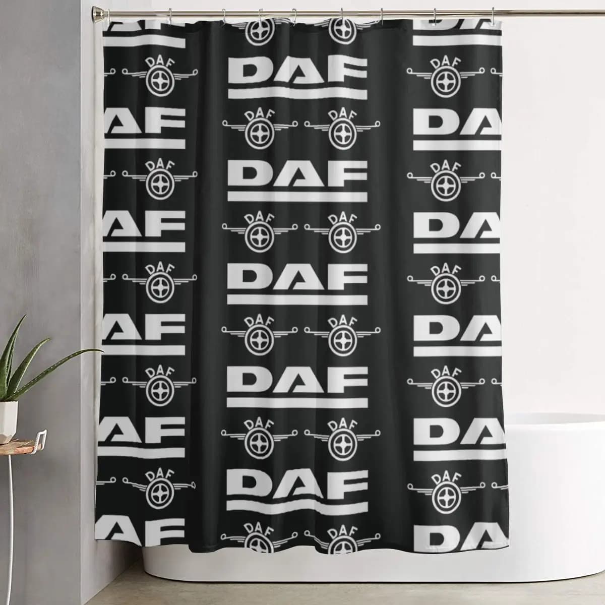 Tenda da doccia con logo Daf Truck Classic Car, tende da bagno impermeabili in poliestere con ganci
