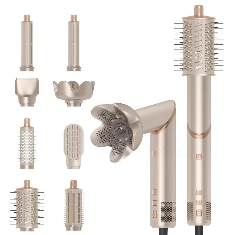 Professional Brush 8 in 1 with Smooth Plate and Iron Curtain Foldable