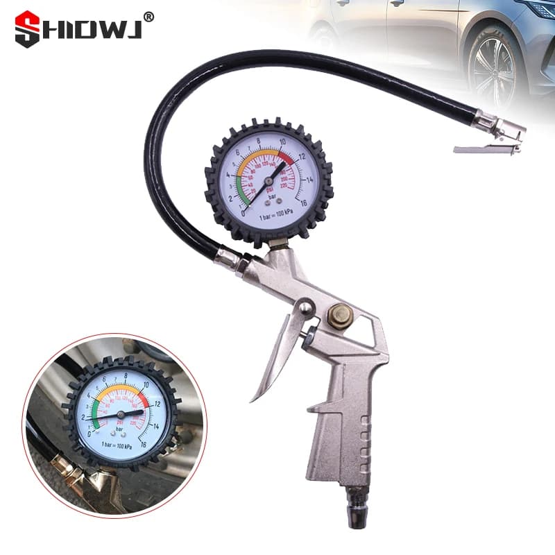 0-220Psi Auto Manometro Dei Pneumatici Tipo di Pistola di Pressione Per Compressore D'aria Auto Moto SUV Pompa di Gonfiaggio Aria Strumento di Riparazione Dei Pneumatici