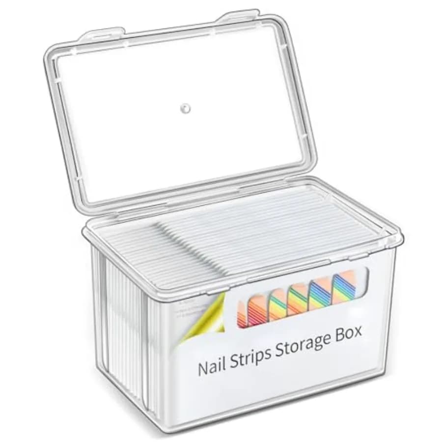 Storage Box for Color Street Nail Strips, Clear Plastic Art and Craft Organizer