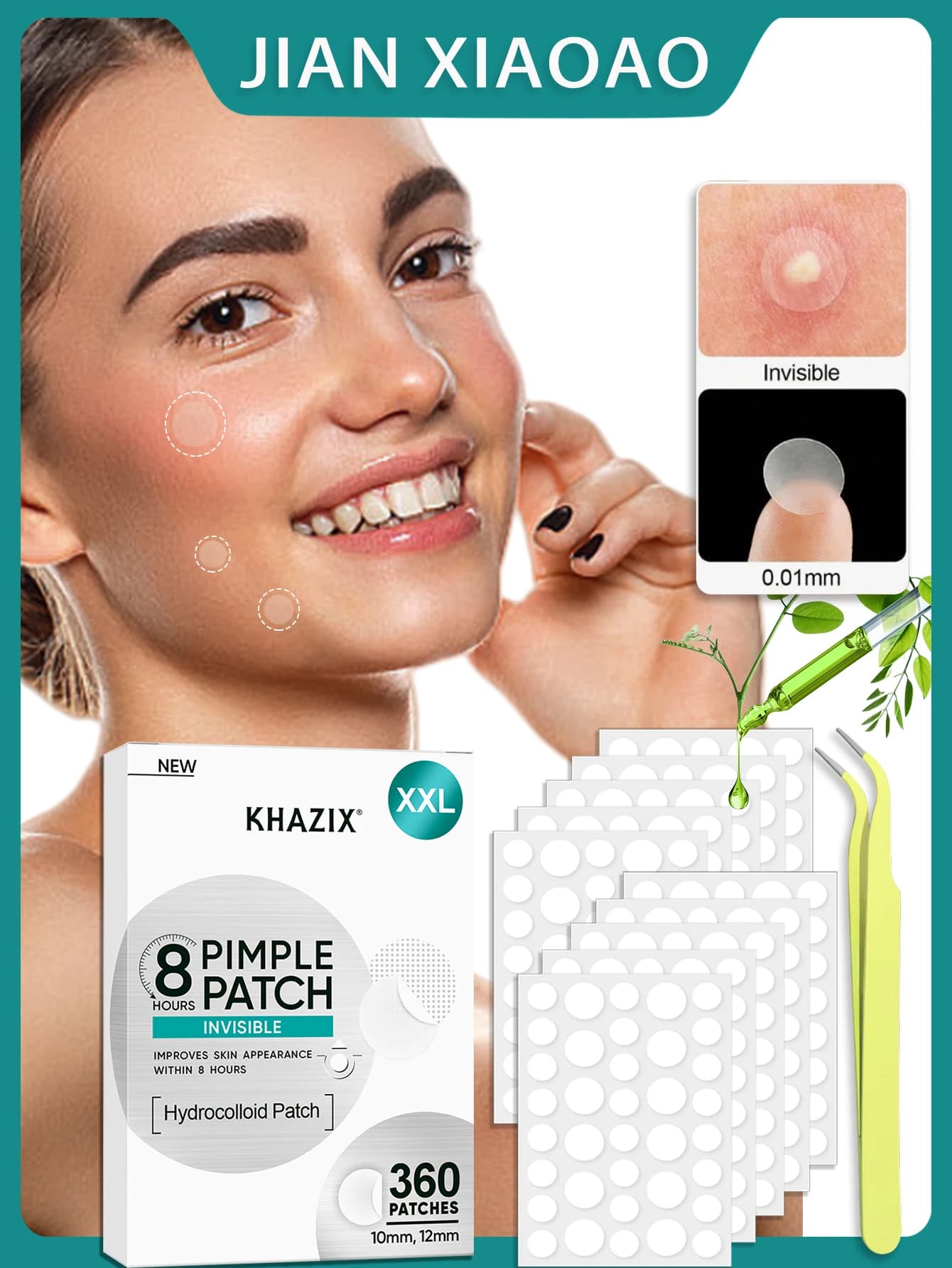 1080 pz/720 pz/360 pz set di cerotti correttore acne pulizia delicata e non irritante pori del viso cura maschera per l'acne patch