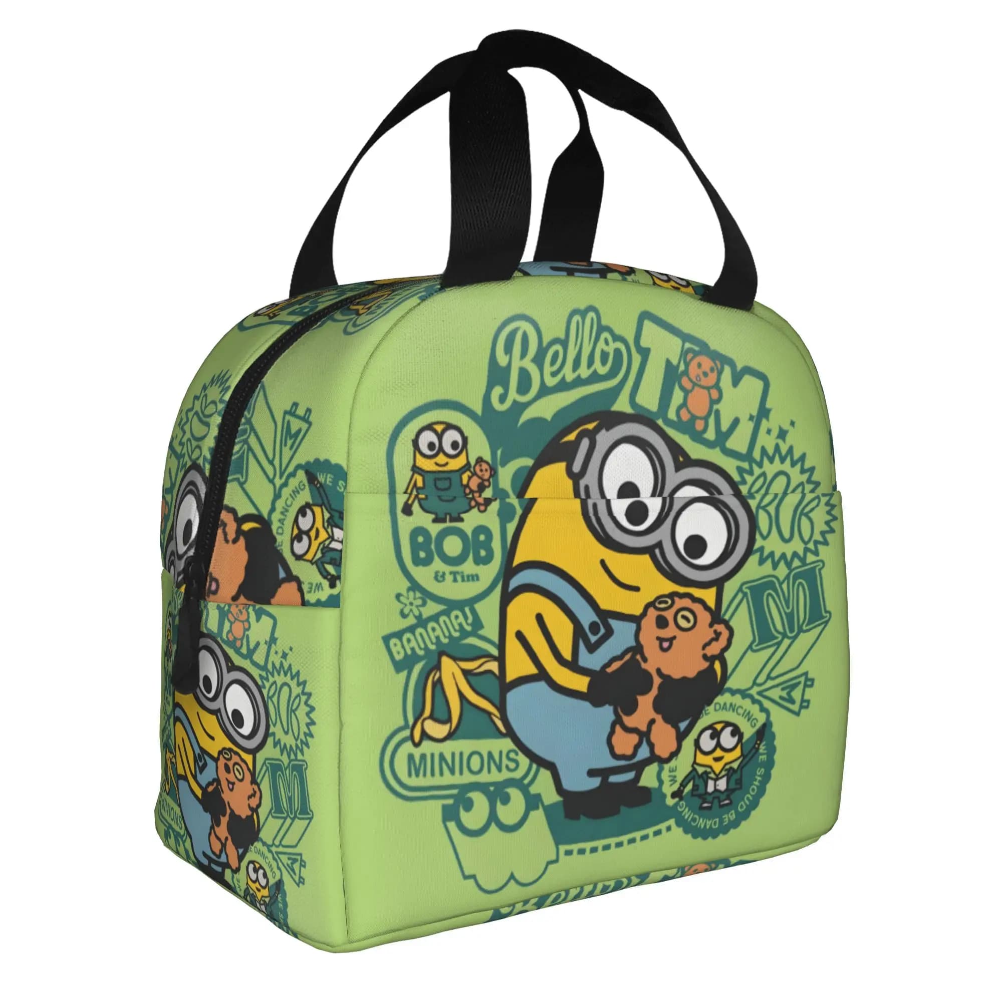 Custom Yellow Gru Bob Thermal Insulated Lunch Bag Travel Resuable Lunch Container for Outdoor Picnic Multifunction Food Box