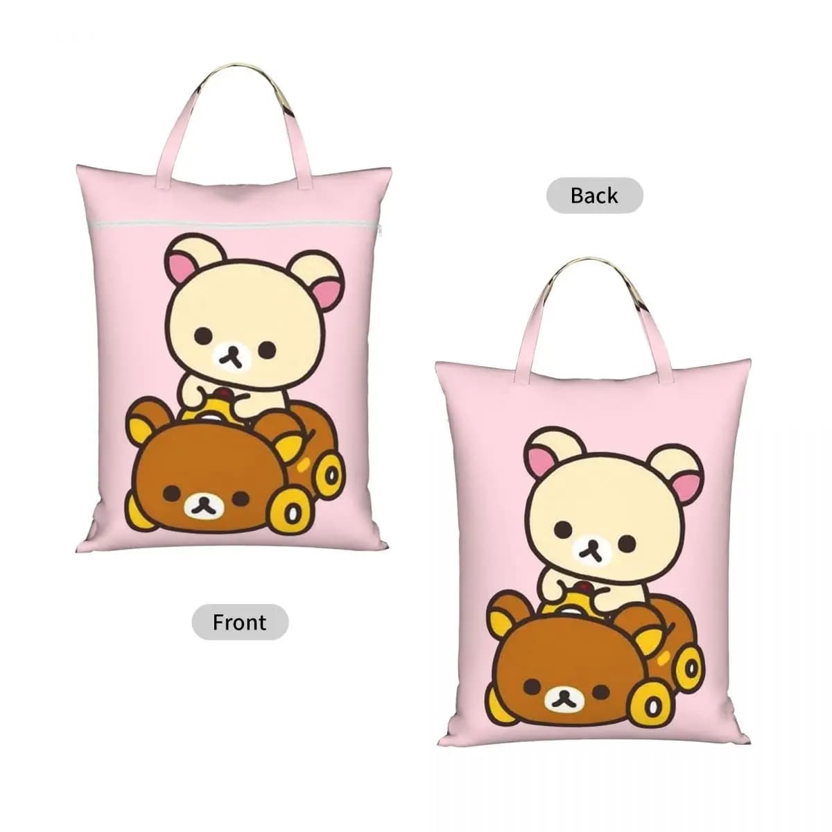 Korilakkuma Driving A Rilakkuma Car Travel Laundry Bag Waterproof Reusable Dirty Clothes Pouch Gym Yoga Camping Washing Basket