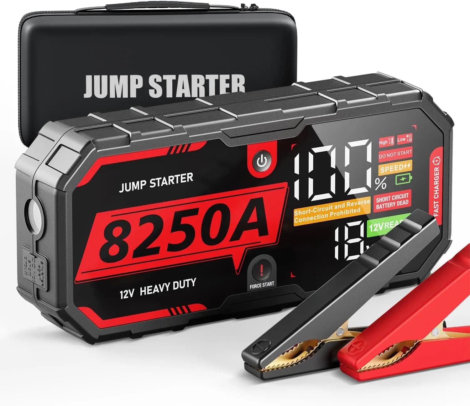 Avviatore di Emergenza 8250A per Auto e Camion, Power Bank da 24000mAh con 48 Mesi di Autonomia, Sicuro per Veicoli a Benzina/Diesel