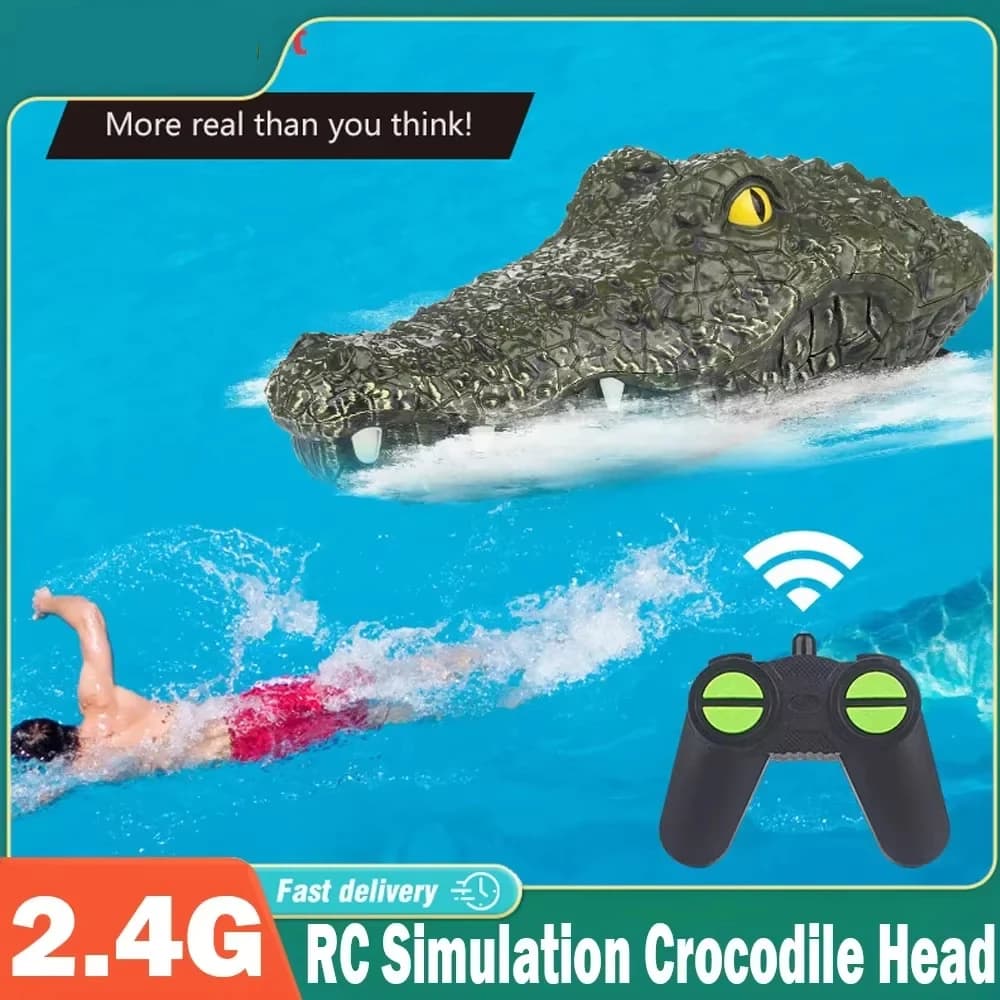 RC Testa di Coccodrillo Simulazione Barca Scherzo di Controllo Remoto Alligator Esca 2.4G Giocattoli Elettrici Gioco D'acqua Parodia Giocattoli per I Ragazzi