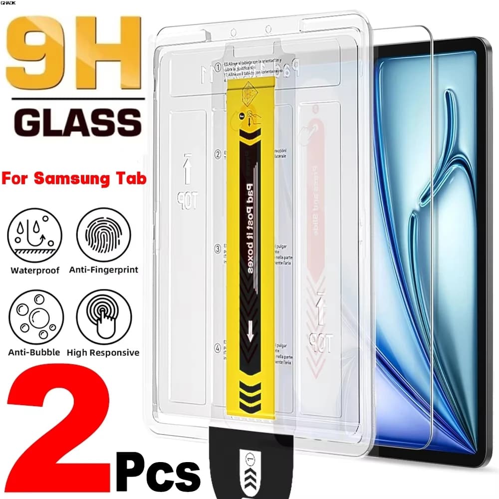 2 pezzi di vetro temperato facile da installare per Samsung Galaxy Tab S8 S9 S10 Plus 12.4 S8 S7 A9 S9 FE Plus Pellicole protettive per tablet