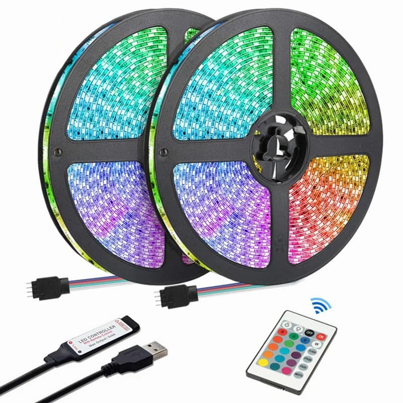 Led Light Strip USB Plug 24 Keys 5050 Seven-color RGB TV Background Game Room Family Party Decoration Light Belt