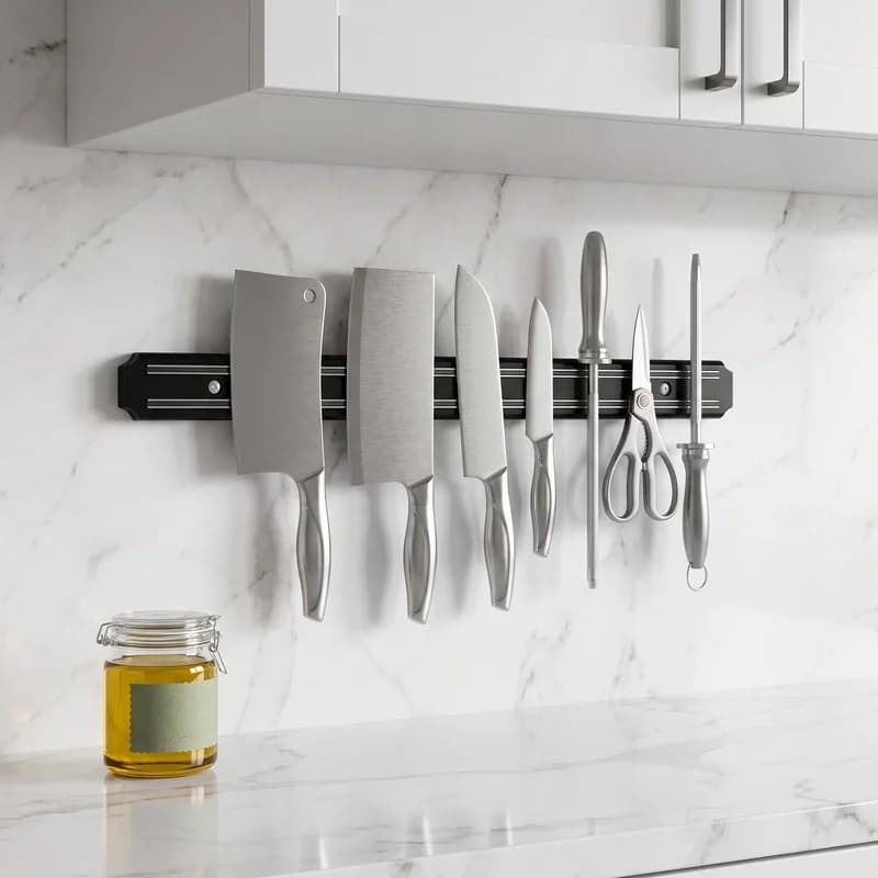 A wall-mounted magnetic knife rack, a kitchen magnetic knife holder, a knife storage rack with magnetic force, and a storage gad