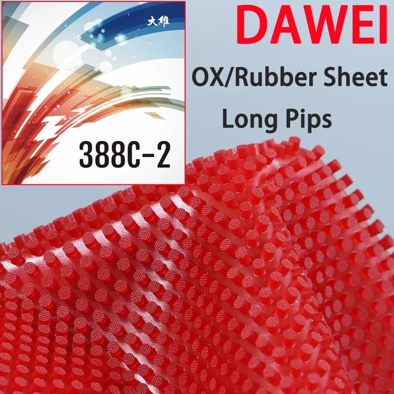Long Tips OX Dawei 388C-2 Ping Pong Rubber Foil Rough Rubber Out Special Offensive Ping Pong Rack Ping Pong Rubber