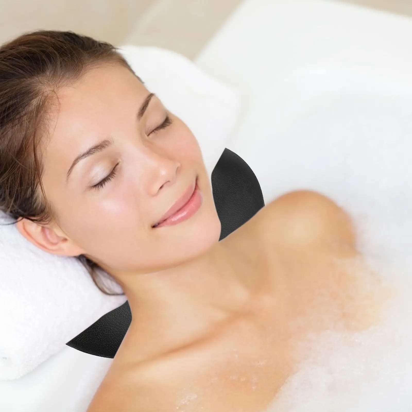 Ergonomic Bathtub Pillow with All Around Neck Back Head Support Strong Suction Cups Non Slip Surface Adhesion Spa Bath Tub