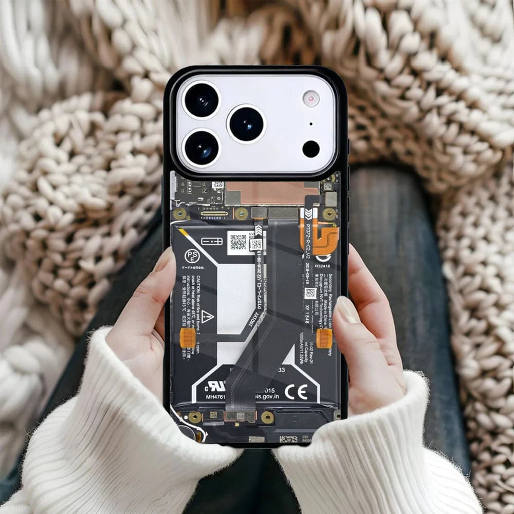 Cover Magnetica per iPhone con Motivo Circuito Scheda Madre per iPhone 17 16 15 12 13 Pro Max 14 Plus 11, Cover Rigida con MagSafe