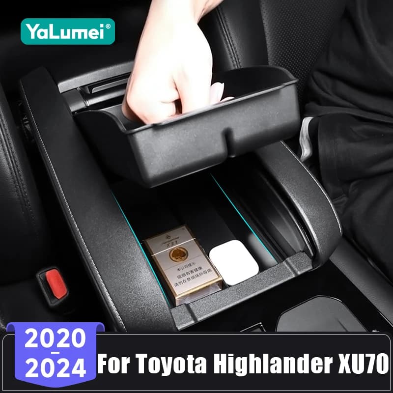 Per Toyota Highlander Kluger XU70 Hybrid 2020 2021 2022 2023 2024 Auto Bracciolo Scatola di Immagazzinaggio Console Centrale Organizer Accessori