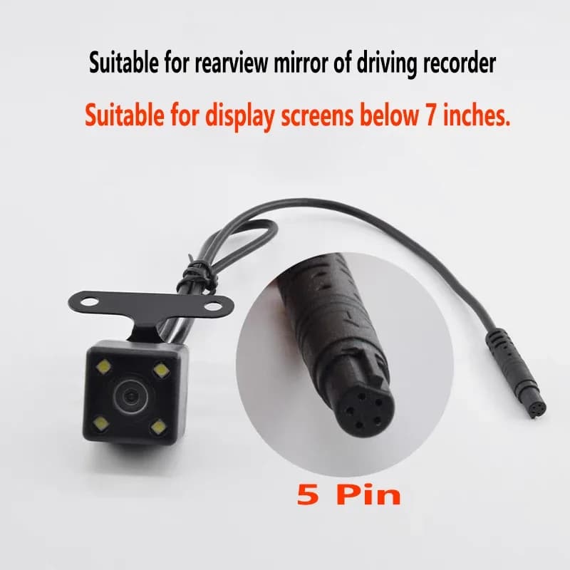 Telecamera per retromarcia per auto HD a 5 Pin telecamera per visione notturna a 4led retromarcia telecamera per parcheggio grandangolare a 170 gradi