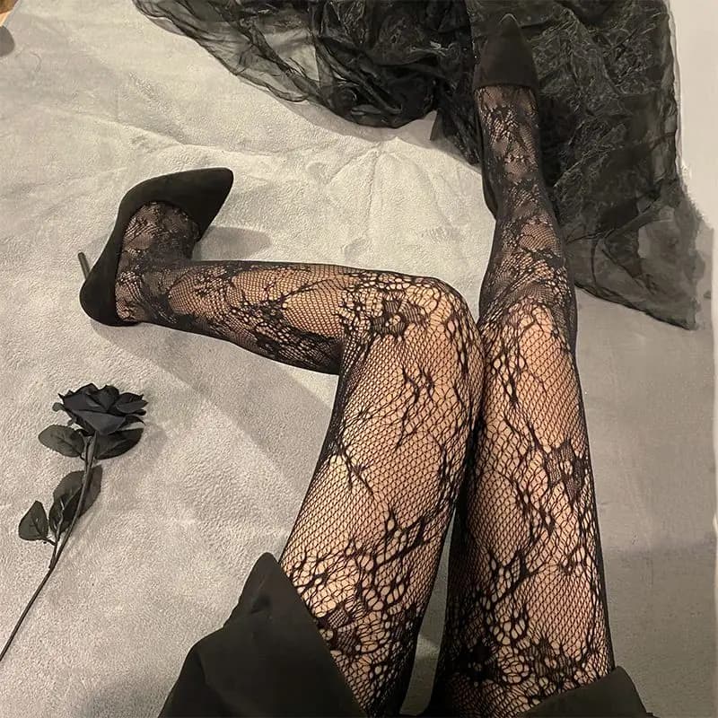 Donne Sexy Calze a rete in rattan Club Party Anti-inceppamento Fiori Collant Calcetines Pesce Net Calze JK Maglia di pizzo Collant