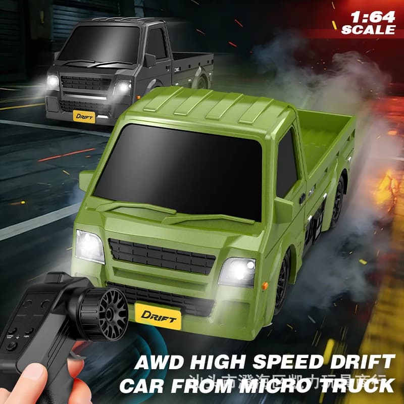 Camion radiocomandato in scala 1:64, mini camion da corsa da tavolo, squisito giocattolo per bambini, per giochi al coperto.