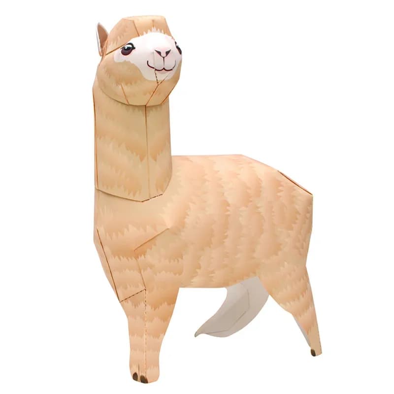 Huacaya Alpaca Handmade Origami Art Folding Mini Cute 3D Paper Model Papercraft Animal Figure DIY Kids Adult Craft Toys QD-053