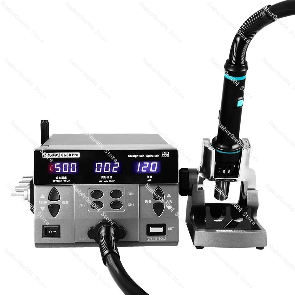 Stazione di Rilavorazione ad Aria Calda Professionale - Pistola Termica Digitale da 800W per Riparazione CPU/SMD con Flusso d'Aria Elevato