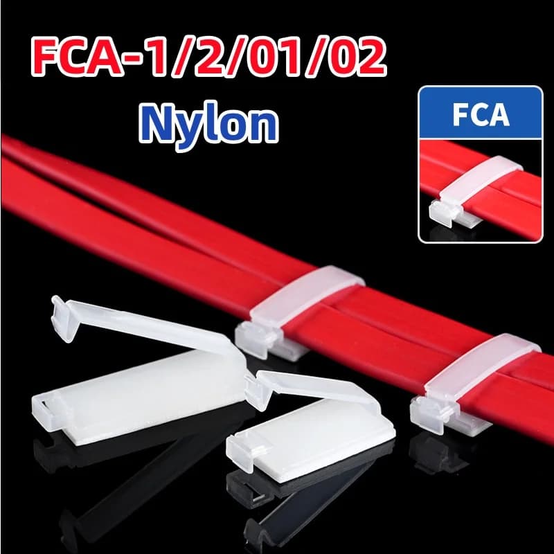 FCA-1/2/01/02 White Nylon Cable Clips Flame Retardant Wire Organizer Adhesive Cord Holder For Desk Wall PC Electrical Management