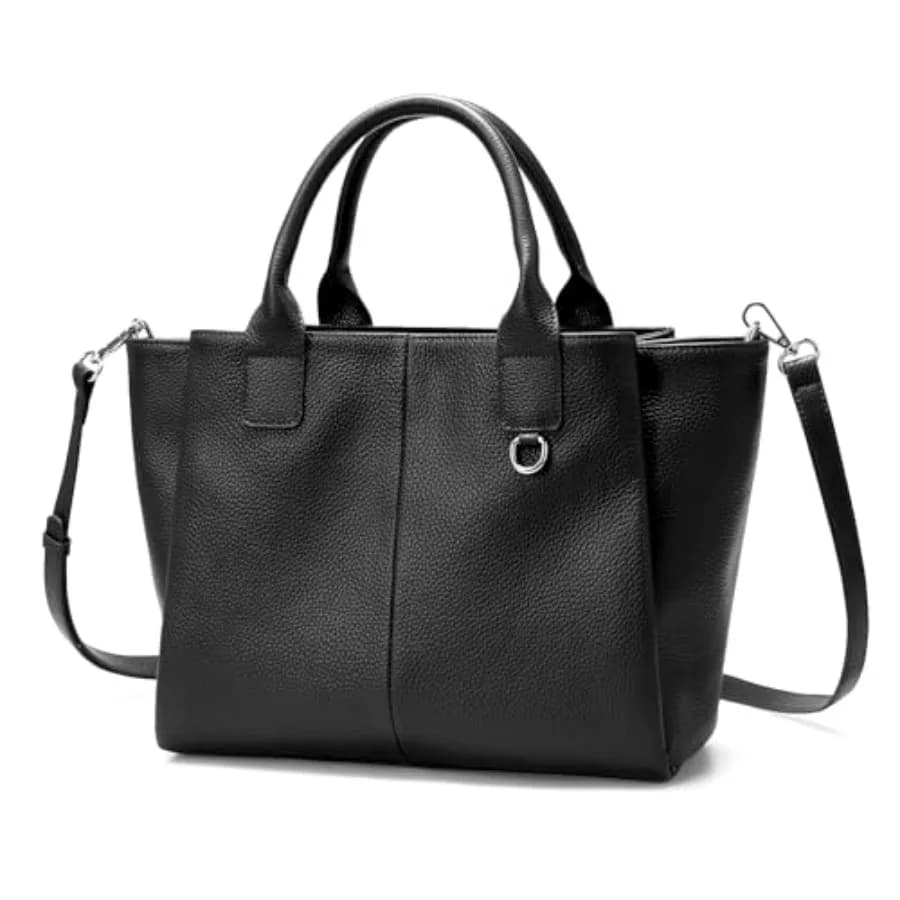 befen Genuine Leather Satchel Purses for Women Triple Pocket Designer Medium Top-handle Crossbody tote Shoulder Handbag