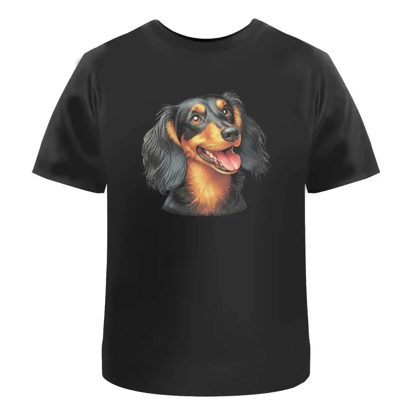 T-shirt 'Cute Dachshund' 100% Cotone S-XXL TA059629 Vintage Lavato Streetwear Unisex Leggermente Grafico Traspirante Elegante Alla Moda