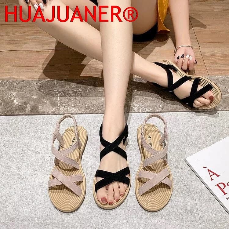 Nuovi Sandali Estivi Roma 2026 da Donna con Cinturino Incrociato, Sandali Bassi da Spiaggia, Sandalias da Donna, Scarpe Open Toe