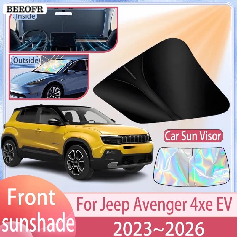 Car Sunshade For Jeep Avenger 4xe EV 2023~2026 2025 2024 Front Windshield Sun Visor Cover Anti UV Protection Accessories