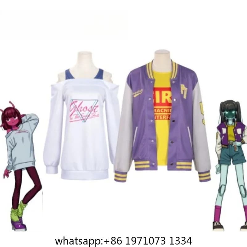 Anime Milky Subway Cosplay Chiharu Makina Costume Off-Shoulder Faux Layered Coat Jacket Wig Set for Women Halloween Party Cos