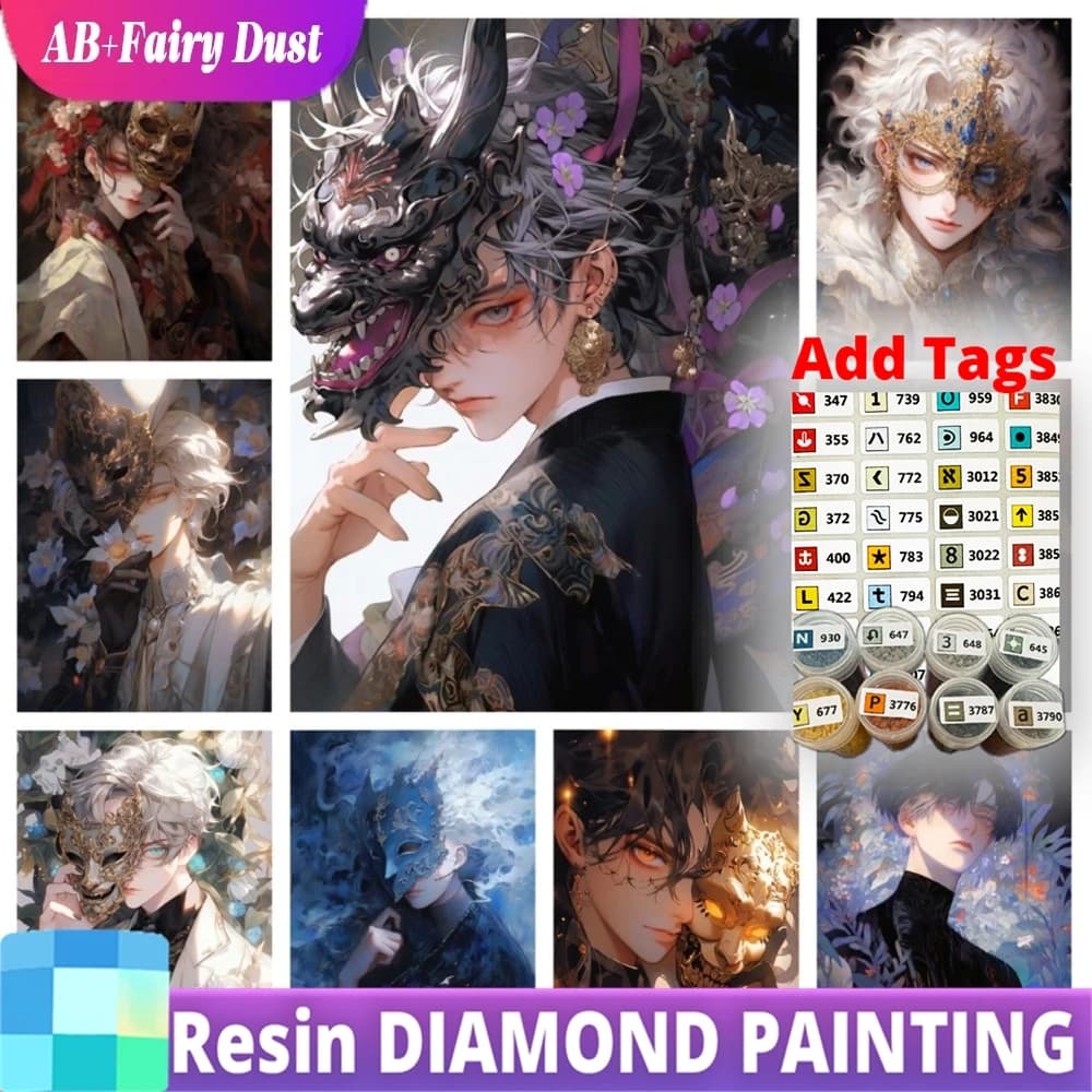 AB Fairy Dust Resin 5D Diamond Embroidery Sale Portrait Diamond Painting Full Drill Square /Round Flower Diamond Mosaic Girl Rhi