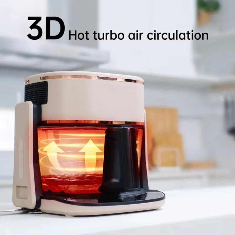 2025 Modern Design Multi Purpose Cooker Simple Operate Easy Expand 4.5L Visible Transparent Air Fryer
