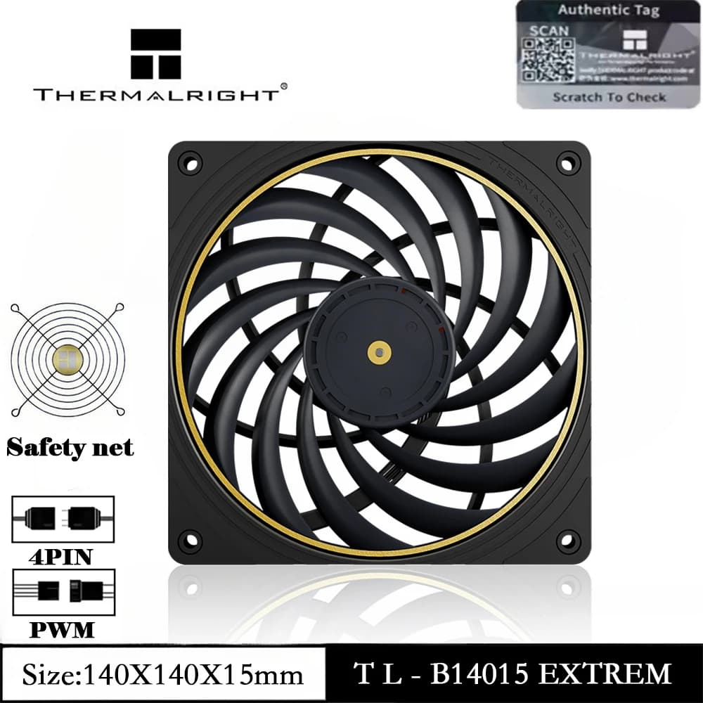 Thermalright TL-B14015 EXTREM Ventola per case del computer da 140 mm, 13 pale LCP/doppi cuscinetti a sfera/confezione regalo a basso rumore