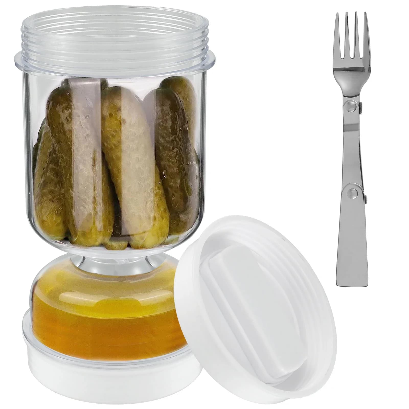 Baractol for olives and pickles, new hourglass jar with container for olives with container for pickles for hermetic food preservation
