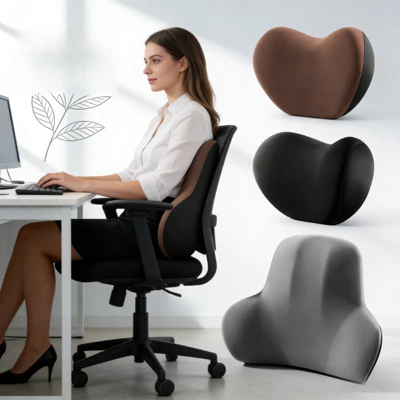 Cuscino per il Collo in Memory Foam e Supporto Lombare per Auto, Cuscino Ergonomico Traspirante per Poggiatesta Auto per Alleviare il Dolore a Collo e Schiena
