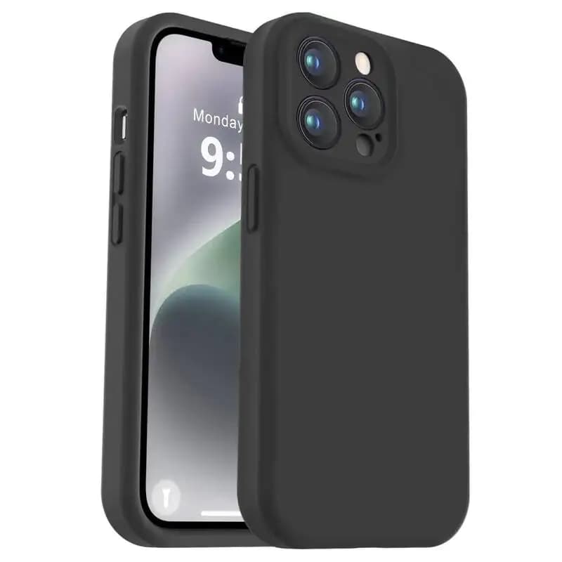 Custodia Morbida in Silicone Nera di Lusso per iPhone 16 15 14 13 Pro Max 16E 11 12 Mini 7 8 Plus SE 2020 2022