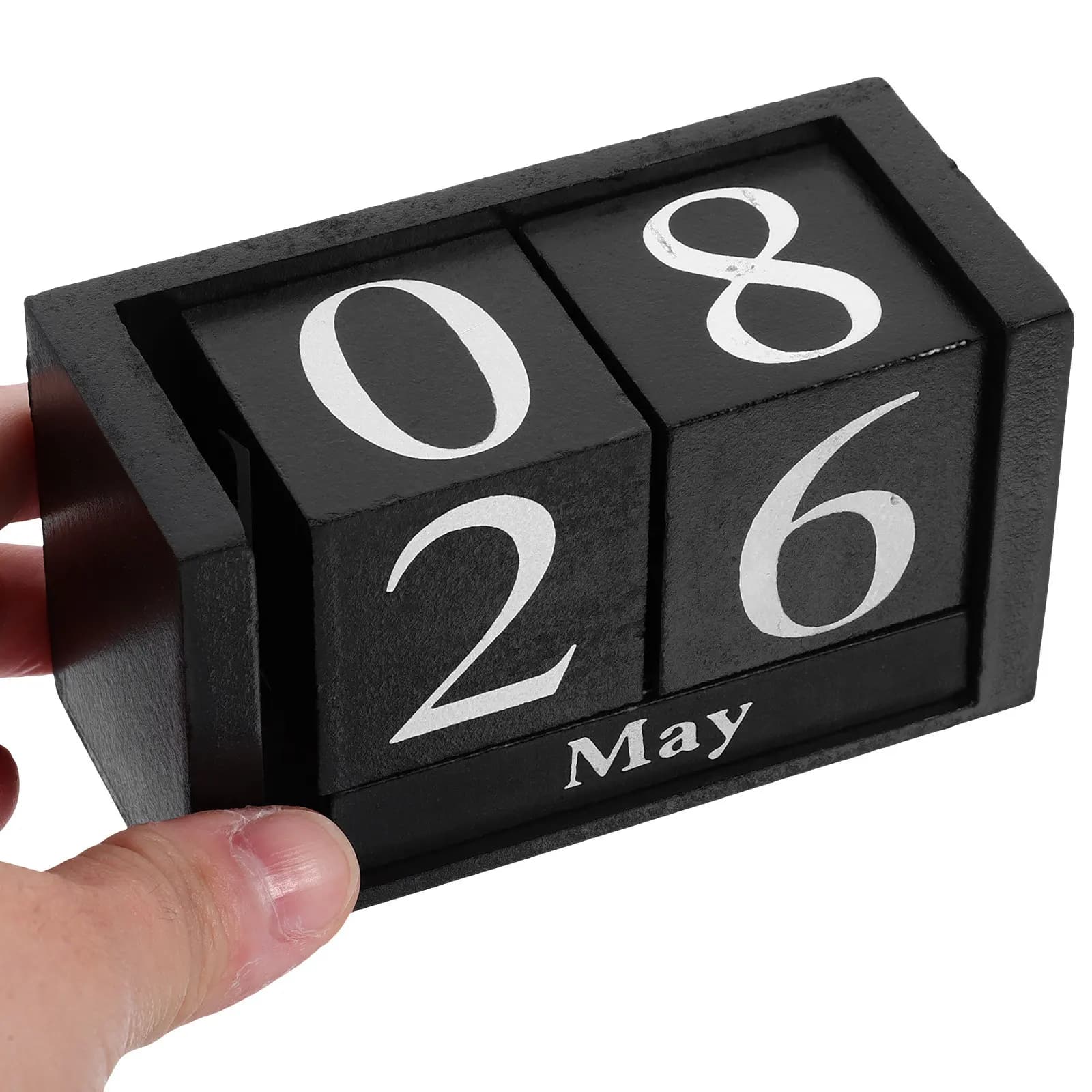Sofisticato Calendario da Tavolo in Legno, Ispirato allo Stile Europeo, Calendario Perpetuo a Blocchi per Ufficio e Casa, Decorazione da Tavolo