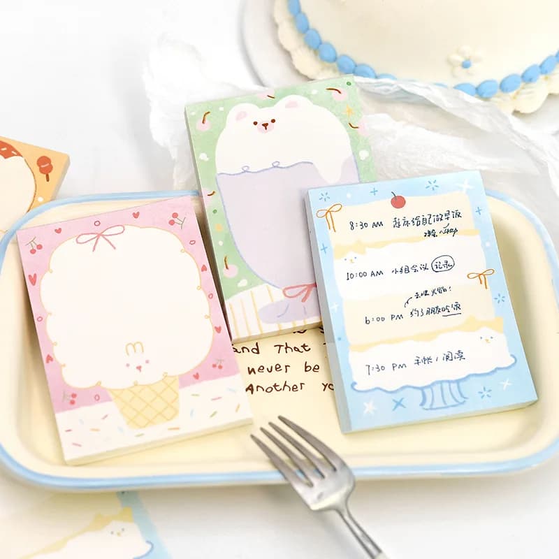80 Sticky Notes, Ah Wu Bite Series, Cute Little Animal Handbook, Message Memo Material Paper Memo Pad Notebook Sticky Notes