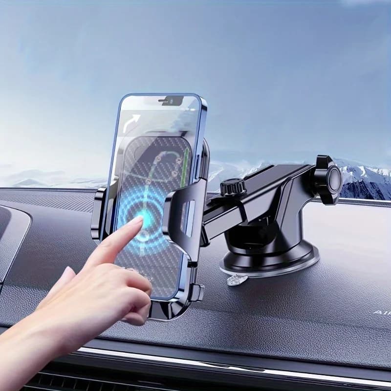 1pc Universal Car Phone Mount - Rotatable, Adjustable & Heat-Resistant Suction Cup Holder For All Smartphones