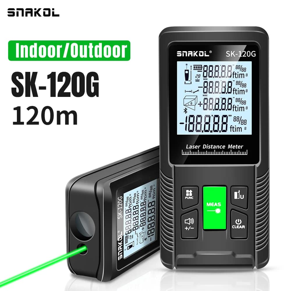 SNAKOL 3-in-1 High Precision Laser Rangefinder Tape Measure, 40-200m Digital Distance Meter, Portable Electronic Measuring Ruler