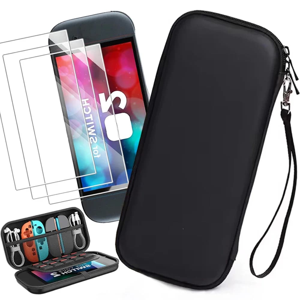 Borsa per Nintnedo Switch 2 Custodia da trasporto portatile rigida in EVA con protezione per schermo in vetro temperato per Switch 2 Borsa da gioco da viaggio in EVA