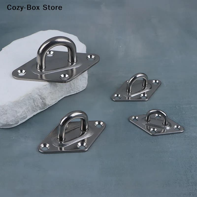 [ZY]1Pc M5 M6 M8 M10 304Stainless Steel Ceiling Wall Mount Hook Heavy Duty Anchor Eye Plate For Boat Yoga Swing Hammocks[ZY]