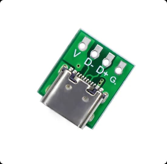 Adapter USB 3.1 Type-C 16 Pin Female with Step 2.54mm for Arduino ESP32 Raspberry Pi Electronic Prototyping Fai-da- ♪