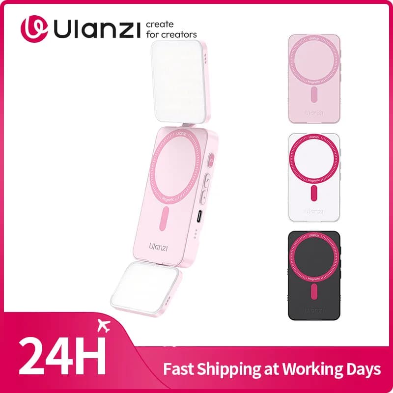 Ulanzi GL01 GlowUp Fill Light, Magnetic Light for Selfie and Video, Compatible with iPhone 17 16 15, Huawei, Xiaomi