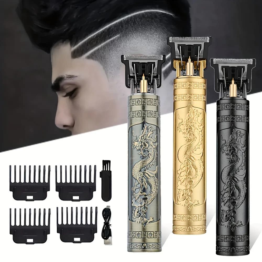 2026 Electric Hair Clipper for Men Professional Barber Shaver Beard Trimmer Dragon Buddha Design Body Hair Cutting Machine USB