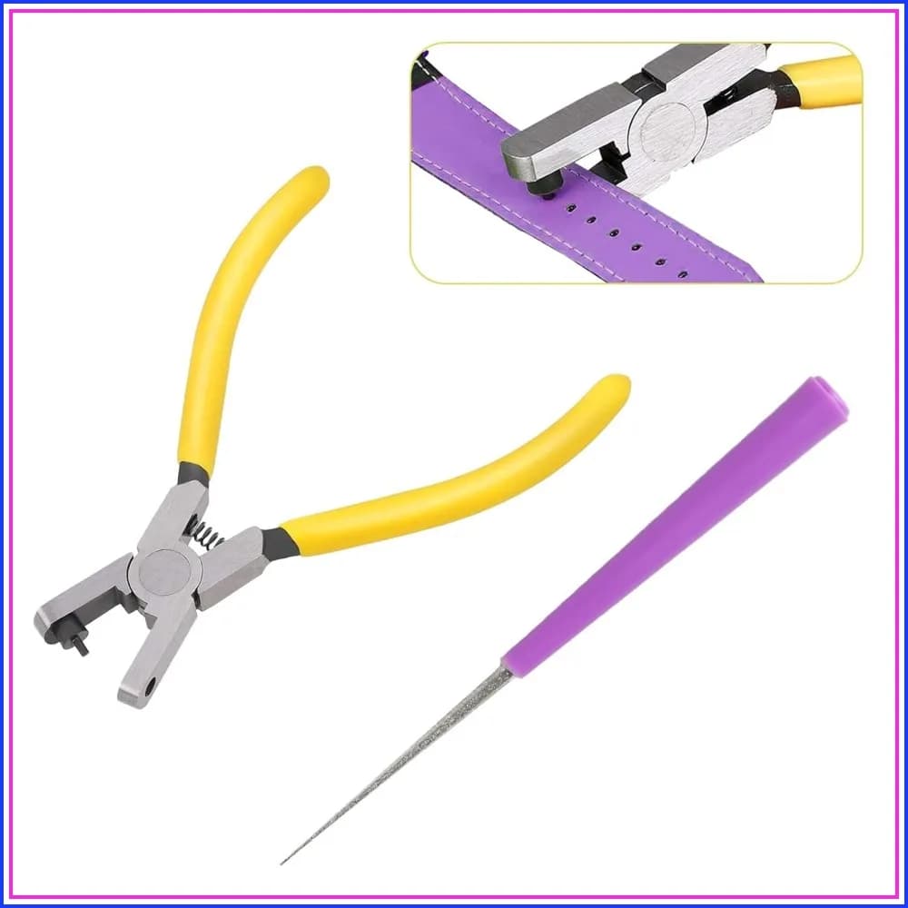 2PCS Leather Punching Pliers 2.0mm Belt Punch Tool for DIY Craft Shoes Fabric