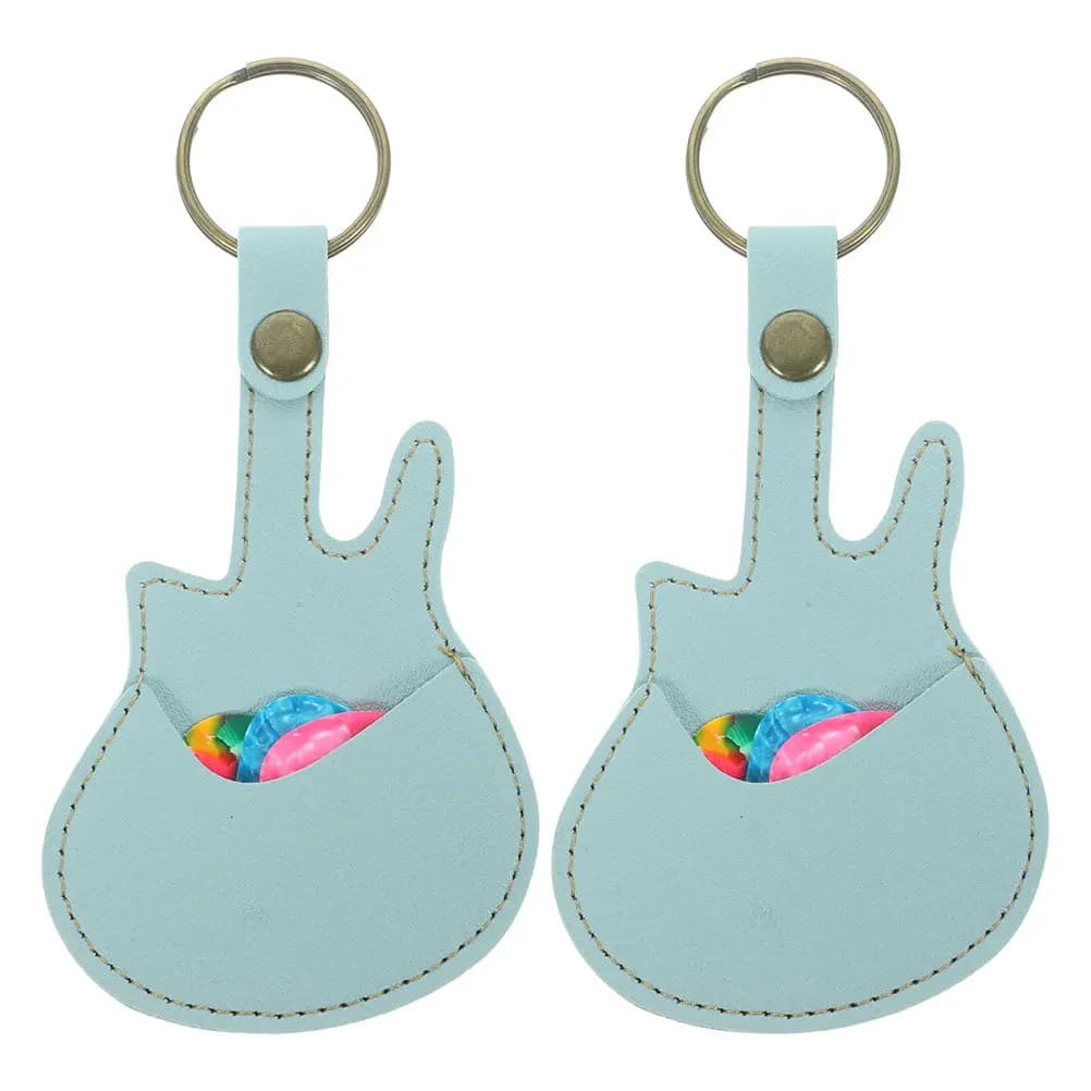 Set di 1 Astuccio Porta Plettri per Chitarra, Design Leggero in PU, Organizzato e Sicuro, Facile da Trovare, con Plettri per Chitarra Acustica, Elettrica e Basso